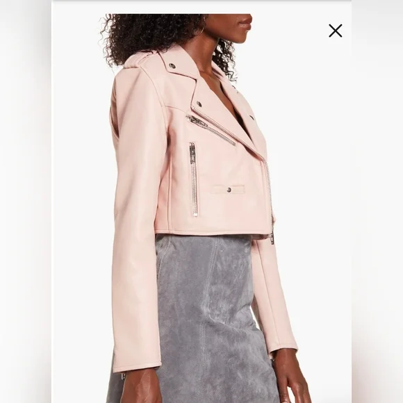Women's Blank NYC Pink Moto Jacket - Picture 4 of 14